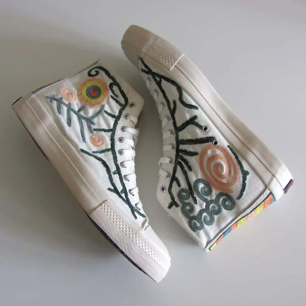 new VISVIM Skagway Canvas Embroidery high-top sneakers 11 - Picture 4 of 11